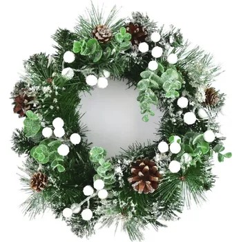 Věnec Věnec zdobený zasněžený 35 cm