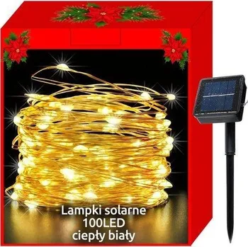 Vánoční osvětlení Iso Trade 11394 solární vánoční osvětlení 100 LED teplá bílá