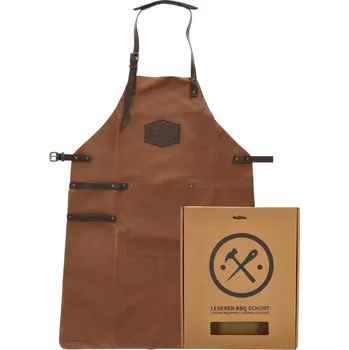 Kuchyňská zástěra Hide & Stitches Zástěra na grilování kožená Cognac