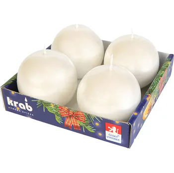 Svíčka Krab Brno Svíčka adventní koule 60 mm 4 ks