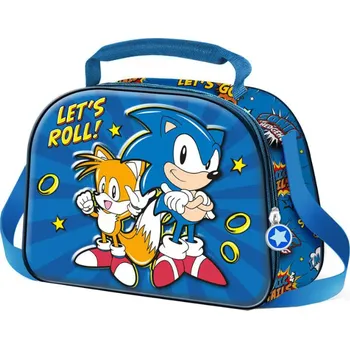 Svačinový box Taška na oběd 3D Lets Roll Sonic