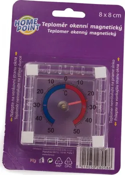 Domácí teploměr Home Point Okenní magnetický teploměr 8 x 8 cm transparentní