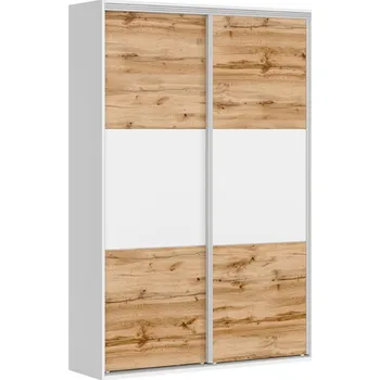 Šatní skříň FLEX šatní skříň 150/4, bílá/dub wotan/bílá