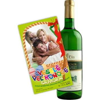 Samolepící etiketa Velikonoční víno s fotografií (Etiketa)