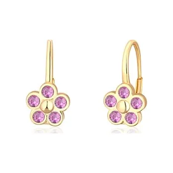 Náušnice Stříbrné pozlacené naušnice kytky STNAU1351F