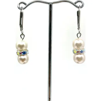 Náušnice Krátké perlové náušnice růžové