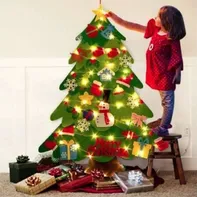 Vánoční dekorace Plstěný vánoční stromek pro děti 104 x 70 cm