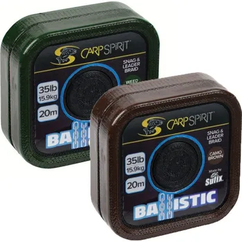 Carp Spirit Návazcová šňůra Ballistic Braided Leader 20m 35lb Camo Green