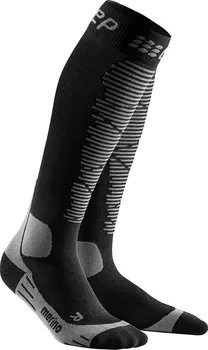 Pánské termo ponožky CEP Merino lyžařské podkolenky černá/antracitová III