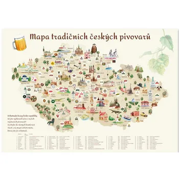 Pivní stírací mapa 59,4 x 84,1 cm