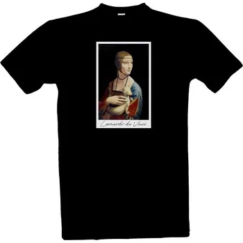 Tričko s potiskem Dáma s hranostajem pánské