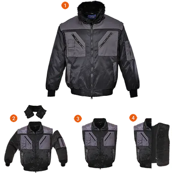 PORTWEST Dvoubarevná bunda Pilot Velikost: L, Barva: černá-šedá