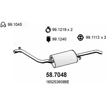 Tlumič výfuku Zadní tlumič výfuku ASSO 58.7048