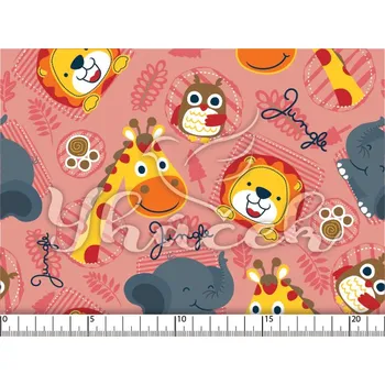Zakázkový tisk, softshell, kočárkovina... Baby jungle na růžové Látky k tisku: Microfirba