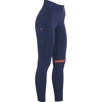 Jezdecké kalhoty EQUESTRO Legíny jezdecké Kao Equestro, s gripem na kolenou, dámské, navy/red XS