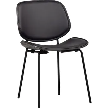 Jídelní židle WOOOD Černá koženková jídelní židle Clome