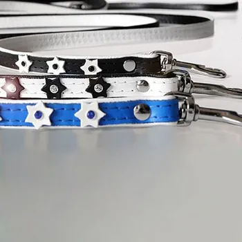 Vodítko pro psa Tlapka vodítko Swarovski Superstar - černé, 120 cm/12 mm