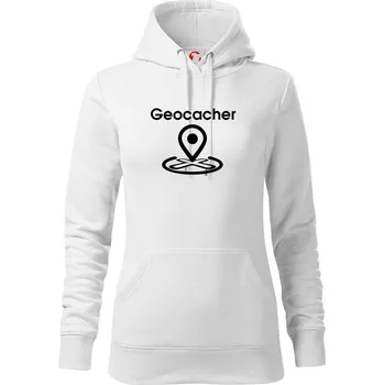 Dámská mikina Geocacher maps - Mikina dámská Cape s kapucí - M ( Bílá )