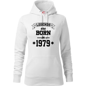 Dámská mikina Legends are born in 1979 - Mikina dámská Cape s kapucí - S ( Bílá )