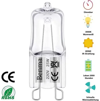 Halogenová žárovka G9 25W čirá, teplá bílá