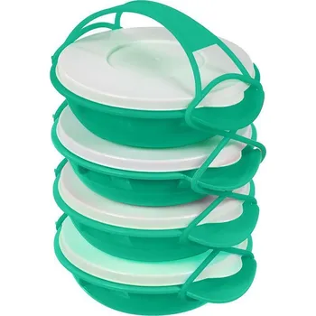 Jídlonosič Obedár MagicHome, okrúhly, 4 dielny, 4x1 lit., farebný, 22,4x20,5x29,5 cm