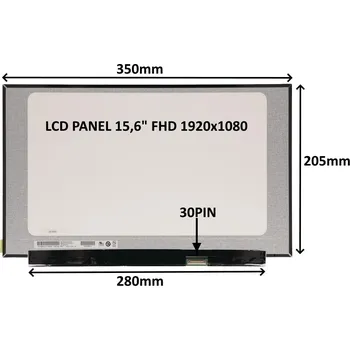 Náhradní displej pro notebook SIL LCD PANEL 15,6'' FHD 1920x1080 30PIN MATNÝ IPS / BEZ ÚCHYTŮ 77021571