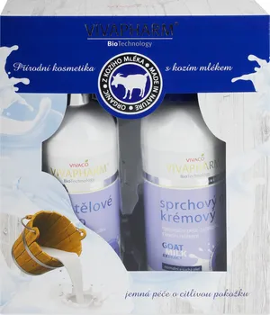 Kosmetická sada Vivaco Vivapharm mléčný sprchový gel 400 ml + hydratační tělové mléko s kozím mlékem 400 ml 