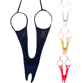 Dámské erotické prádlo Spandex body XS-L Barva: Stříbrná