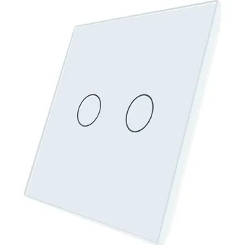 vypínač WELAIK jednonásobný skleněný panel, dvě tlačítka 2 - bílý