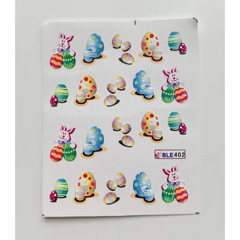 Vodolepky na zdobení nehtů - Pestrobarevná vajíčka se zajíčkem BLE402 20 ks