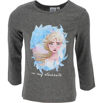 Dívčí tričko SUN CITY Dětské tričko Frozen Ledové království Elements bavlna šedé Velikost: 104 (4 roky)