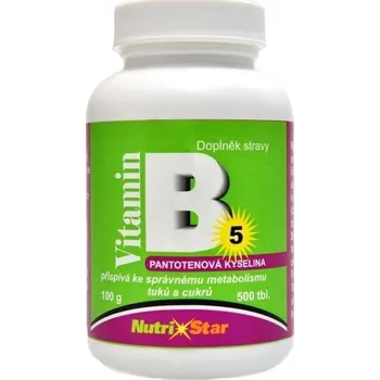 NUTRISTAR Kyselina pantothenová vitamín B5 40 mg, 500 tbl.