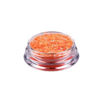 Fluorescentní brokát na nehty s šestihránky - Neonová oranžová