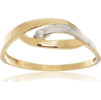 Prsten Dámský zlatý prsten se zirkonem PR0408F + DÁREK ZDARMA