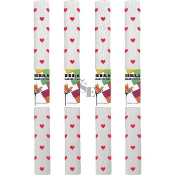 Krepový papír Krepový papír 0,5x2m růžový se srdíčky, Bibula