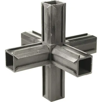 Stavební profil ALBERTS Spojka-XD PVC X s 2 odboč. černá pro profily 20 x 20 mm