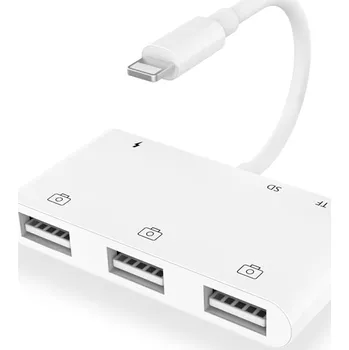 Video kabel Přepojka / adaptér Lightning na SD + Micro SD + 3x USB-A + Lightning
