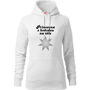 Dámská mikina Princezna s hvězdou na těle - Mikina dámská Cape s kapucí - L ( Bílá )