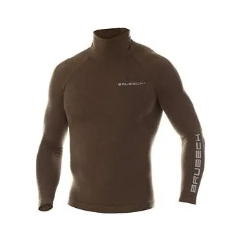 Pánské termotriko s dlouhým rukávem Brubeck Ranger Wool Men's L khaki