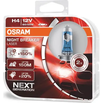 Autožárovka Žárovky H4 Osram Night Breaker Laser NEXT GENERATION +150% (DUO BOX 2 ks) (64193NL-HCB)