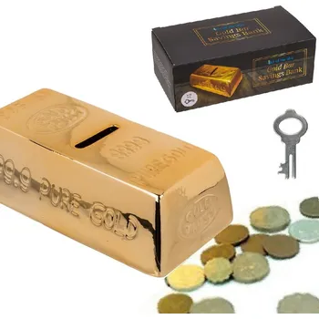 Pokladnička Zlatá cihla jako pokladnička - kasička