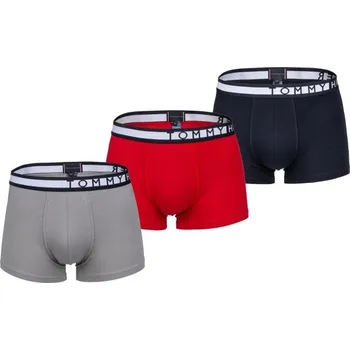 Boxerky Tommy Hilfiger 3P TRUNK černá/šedá/červená M