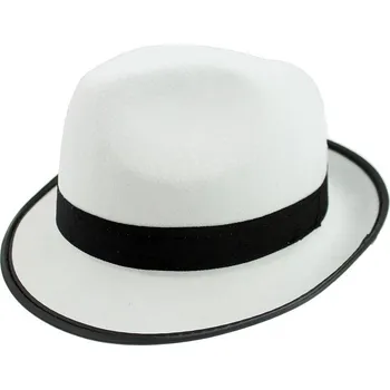 Party dekorace Klobouk GANGSTER, bílý s černým lemováním
