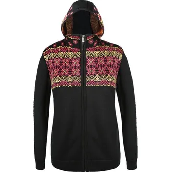 Dámský svetr KAMA 5037 dámský merino svetr s kapucí, černá Velikost: S