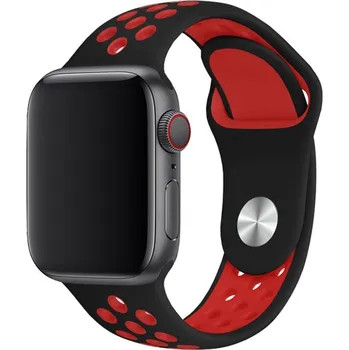 Řemínek na hodinky AW Sportovní řemínek na Apple Watch - Černo-červený Šířka uchycení řemínku: 38/40/41/42mm, Délka řemínku: Pánský - M/L (15 - 21cm), Barva: Černo-červený IR-AWSPRT07