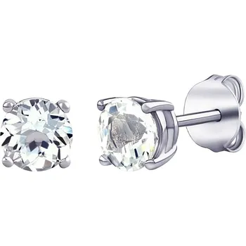 Šperk Stříbrné náušnice pecky s čirým pravým přírodním Topazem JJJLRD6ETW