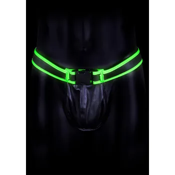 Erotický nábytek Ouch! Glow in the Dark Buckle Jock Strap 780 Velikost S/M