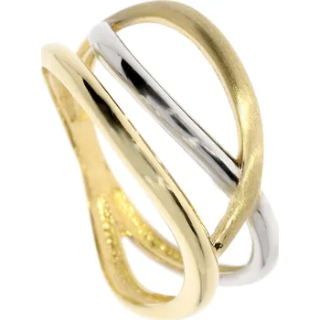 Prsten Zlatnictví Helios Kombinovaný zlatý prstýnek Velikost: 58, Váha: 2,35g