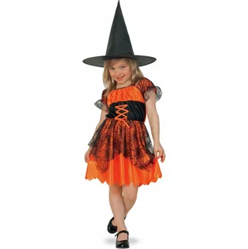 Karnevalový kostým Dětský kostým - Oranžová čarodějka 128