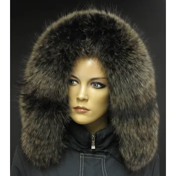 Špongr Kožešinový lem na kapuci z finského mývalovce 10071 Black Natur